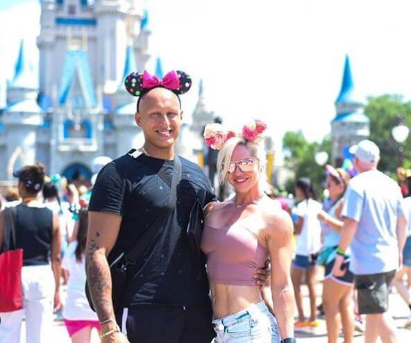 Christos Kyrgios with his fiance, Alicia Gowans at Walt Disney World.